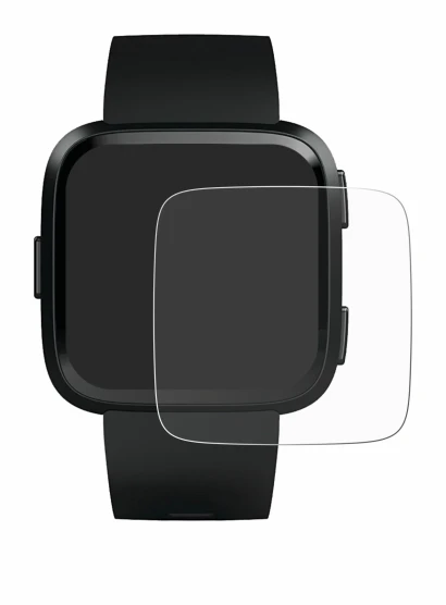 Image de l'appareil Fitbit Versa avec une grande variété de protections d'écran.