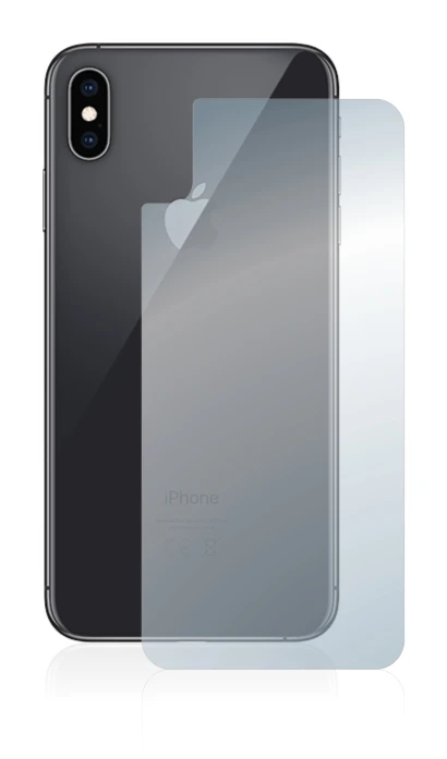 Image de l'appareil Apple iPhone Xs Max (Le dos) avec une grande variété de protections d'écran.