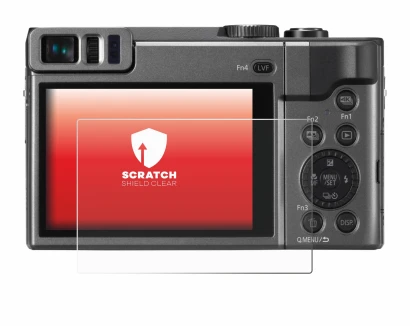 Image de l'appareil Panasonic Lumix DC-TZ90 avec une grande variété de protections d'écran.