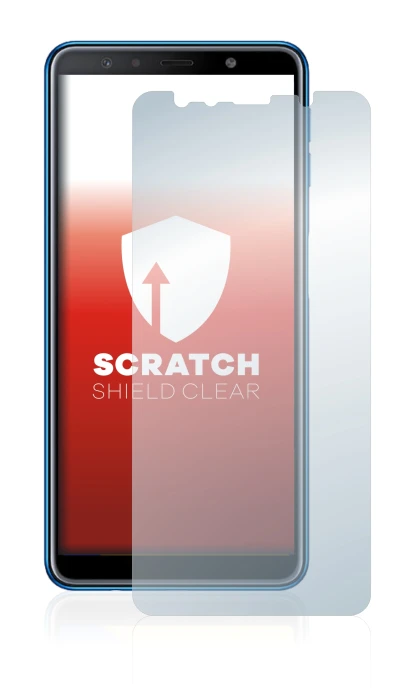 Image de l'appareil Samsung Galaxy A7 2018 avec une grande variété de protections d'écran.