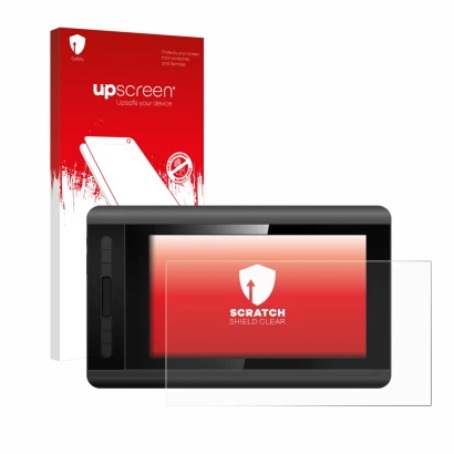 Face avant d’un emballage produit avec le logo de la marque upscreen. À côté, l’appareil XP-Pen Artist 12 est représenté avec