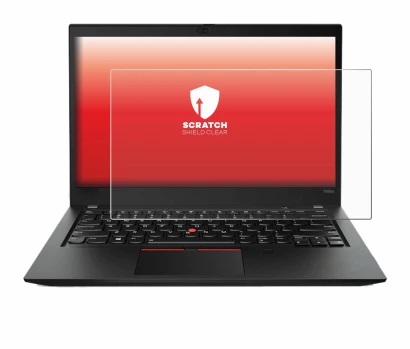 Image de l'appareil Lenovo ThinkPad T490s avec une grande variété de protections d'écran.
