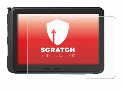 Image de l'appareil Samsung Galaxy Tab Active Pro avec une grande variété de protections d'écran.