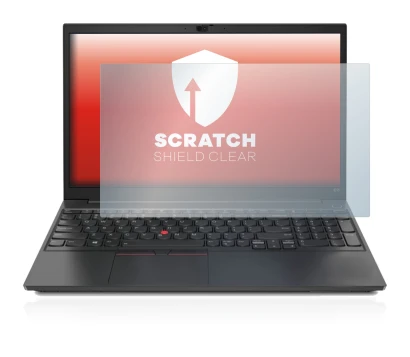 Image de l'appareil Lenovo ThinkPad E15 avec une grande variété de protections d'écran.
