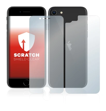 Image de l'appareil Apple iPhone SE 2 2020 (Avant+Arrière) avec une grande variété de protections d'écran.