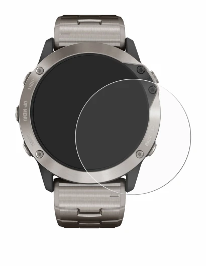 Image de l'appareil Garmin quatix 6x Solar avec une grande variété de protections d'écran.