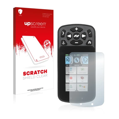 Face avant d’un emballage produit avec le logo de la marque upscreen. À côté, l’appareil Minn Kota I-Pilot Link est représenté