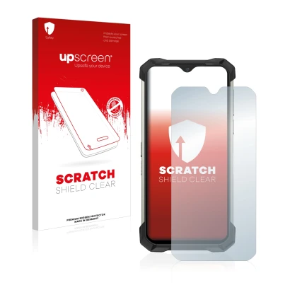 Face avant d’un emballage produit avec le logo de la marque upscreen. À côté, l’appareil Doogee S88 Pro est représenté avec la