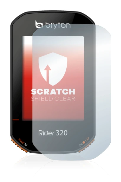 Image de l'appareil Bryton Rider 320 avec une grande variété de protections d'écran.