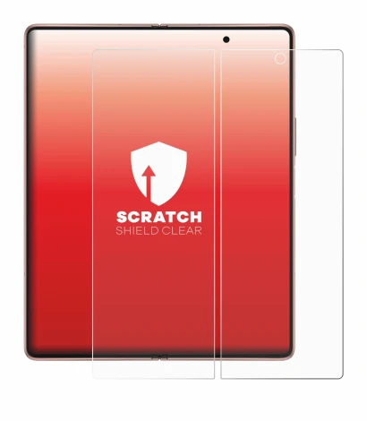 Image de l'appareil Samsung Galaxy Z Fold 2 5G (Affichage interne) avec une grande variété de protections d'écran.