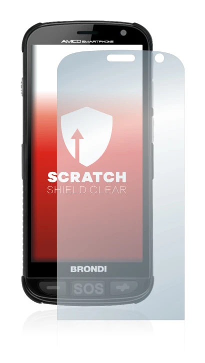 Image de l'appareil Brondi Amico avec une grande variété de protections d'écran.