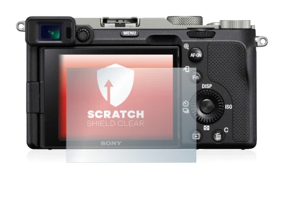 Image de l'appareil Sony Alpha 7C avec une grande variété de protections d'écran.