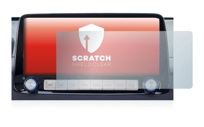 Image de l'appareil Hyundai Kona 2020 Infotainment System 10" avec une grande variété de protections d'écran.
