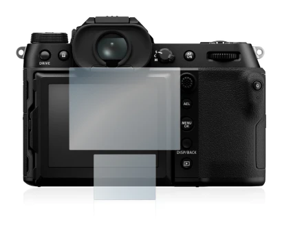 Image de l'appareil Fujifilm GFX100S avec une grande variété de protections d'écran.
