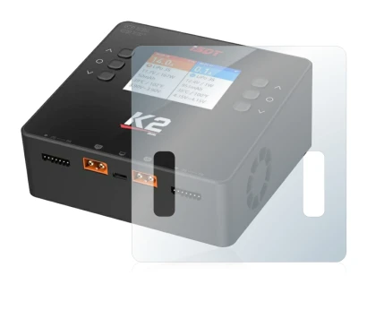 Image de l'appareil ISDT Smart Duo Charger K2 avec une grande variété de protections d'écran.