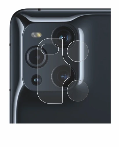Image de l'appareil Oppo Find X3 Pro (Caméra UNIQUEMENT) avec une grande variété de protections d'écran.