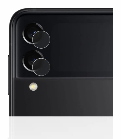 Image de l'appareil Samsung Galaxy Z Flip 3 5G (Caméra UNIQUEMENT) avec une grande variété de protections d'écran.