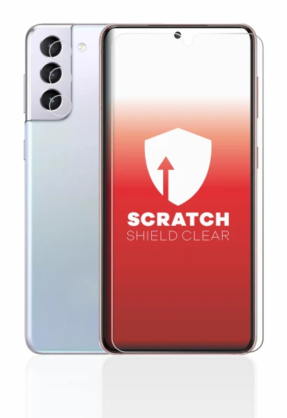 Image de l'appareil Samsung Galaxy S21 5G (Avant+Caméra) avec une grande variété de protections d'écran.