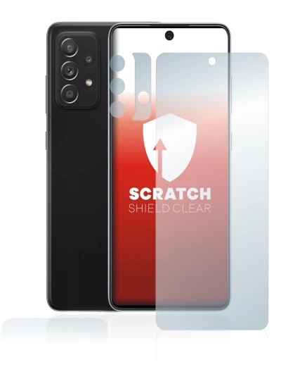Image de l'appareil Samsung Galaxy A52 5G (Avant+Caméra) avec une grande variété de protections d'écran.