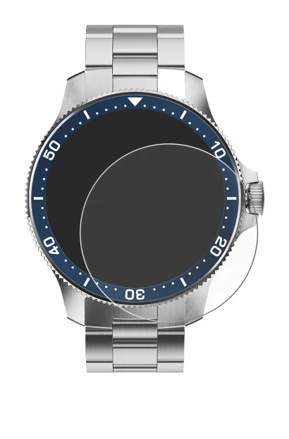 Image de l'appareil Withings ScanWatch Horizon (43 mm) avec une grande variété de protections d'écran.