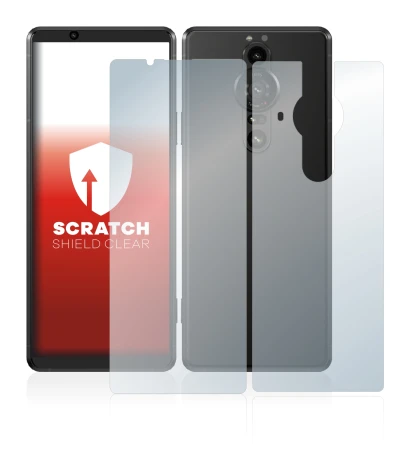 Image de l'appareil Sony Xperia Pro-I (Avant+Arrière) avec une grande variété de protections d'écran.