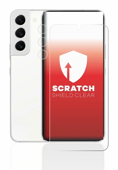 Image de l'appareil Samsung Galaxy S22 5G (Avant+Caméra) avec une grande variété de protections d'écran.