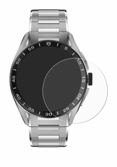 Image de l'appareil TAG Heuer Connected Calibre E4 (45 mm) avec une grande variété de protections d'écran.