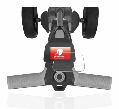 Image de l'appareil PowaKaddy FX5 2.8" avec une grande variété de protections d'écran.