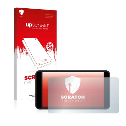 Face avant d’un emballage produit avec le logo de la marque upscreen. À côté, l’appareil Portkeys PT5 II est représenté avec l