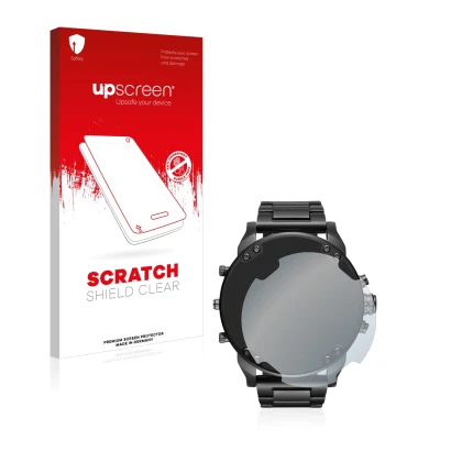 Face avant d’un emballage produit avec le logo de la marque upscreen. À côté, l’appareil Diesel DZ7395 Mr. Daddy 2.0 est repré