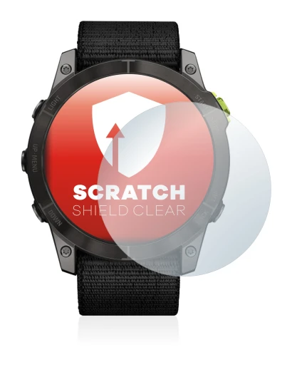 Image de l'appareil Garmin Enduro 2 avec une grande variété de protections d'écran.