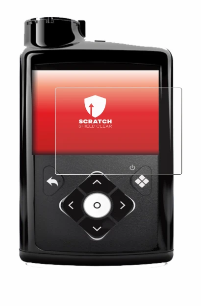 Image de l'appareil Medtronic Minimed 780G avec une grande variété de protections d'écran.