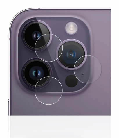 Image de l'appareil Apple iPhone 14 Pro (Caméra UNIQUEMENT) avec une grande variété de protections d'écran.