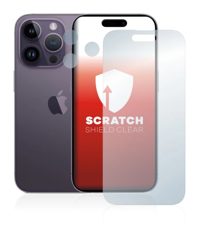Image de l'appareil Apple iPhone 14 Pro (Avant+Caméra) avec une grande variété de protections d'écran.