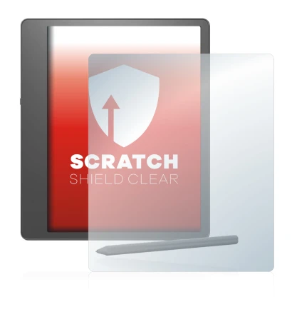 Image de l'appareil Amazon Kindle Scribe avec une grande variété de protections d'écran.