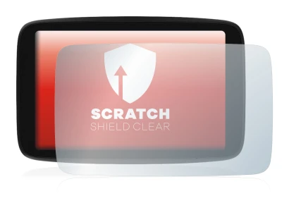Image de l'appareil TomTom GO Camper Max avec une grande variété de protections d'écran.
