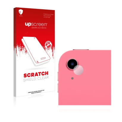 Face avant d’un emballage produit avec le logo de la marque upscreen. À côté, l’appareil Apple iPad 10.9" WiFi 2022 (Caméra UN