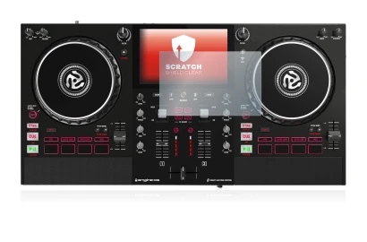 Image de l'appareil Numark Mixstream Pro avec une grande variété de protections d'écran.