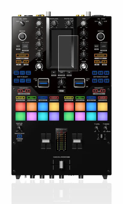Image de l'appareil Pioneer DJM-S11 avec une grande variété de protections d'écran.