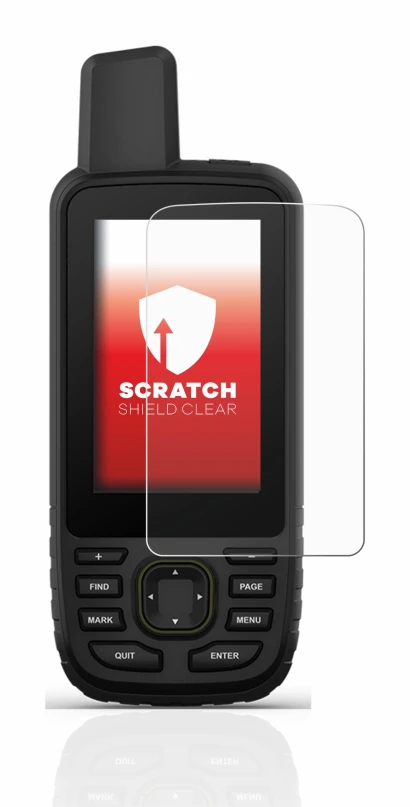 Image de l'appareil Garmin GPSMAP 67 avec une grande variété de protections d'écran.