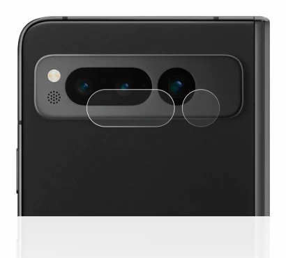 Image de l'appareil Google Pixel Fold (Caméra UNIQUEMENT) avec une grande variété de protections d'écran.