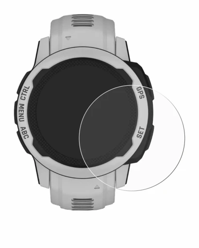 Image de l'appareil Garmin Instinct 2S Solar (40 mm) avec une grande variété de protections d'écran.