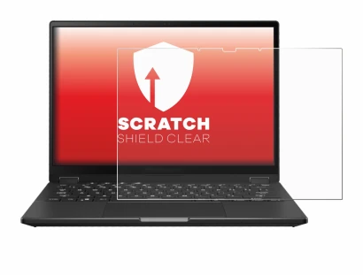 Image de l'appareil ASUS ROG Flow X13 2023 avec une grande variété de protections d'écran.