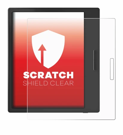 Image de l'appareil Boox Page avec une grande variété de protections d'écran.