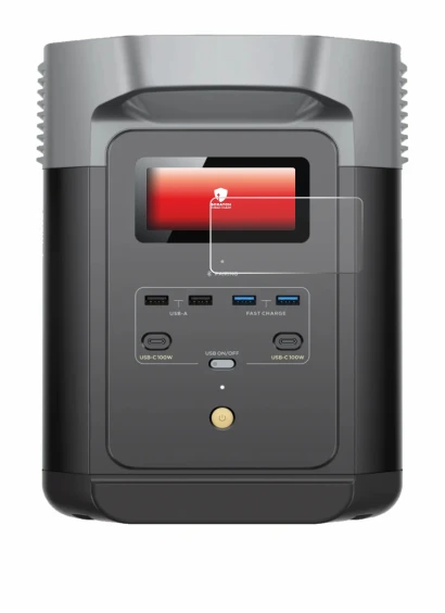 Image de l'appareil EcoFlow DELTA 2 avec une grande variété de protections d'écran.