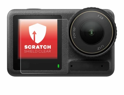 Image de l'appareil DJI Osmo Action 4 (Affichage avant) avec une grande variété de protections d'écran.