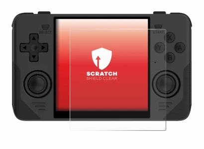 Image de l'appareil Powkiddy RGB30 avec une grande variété de protections d'écran.