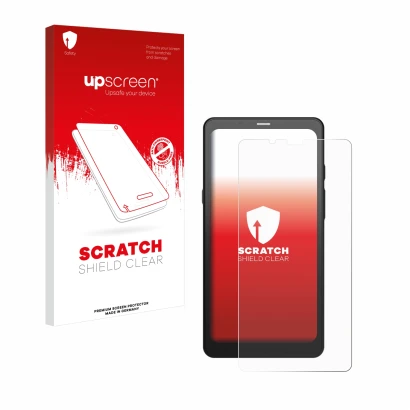 Face avant d’un emballage produit avec le logo de la marque upscreen. À côté, l’appareil Boox Palma est représenté avec la pro