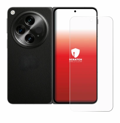 Image de l'appareil OnePlus Open avec une grande variété de protections d'écran.