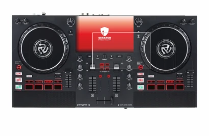Image de l'appareil Numark Mixstream Pro+ avec une grande variété de protections d'écran.